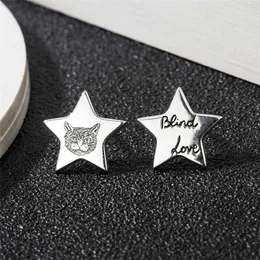 projektant biżuterii Bransoletka Naszyjnik Jiaai Nieustraszony kotek Five Wind Star Sterling Trend Męski Kolczyki dla kobiet