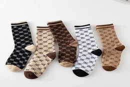 calcetines de diseñador mujer hombre marca calcetín letra impresión mujer calcetines 5pcsbox9149836