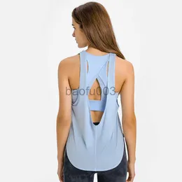 Women's T-Shirt Fitness Shirt Two-piece Suit With Chest Pad Tank Top Sports Vest Fitness Bra T-shirt Back Hollow Women Female Gym Clothing J2305