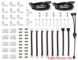 Kits de conector de tira de luz LED RGB de 10mm y 4 pines con puentes de tira en forma de TL, Clips, empalme de Terminal de conexión de cable LED3674150