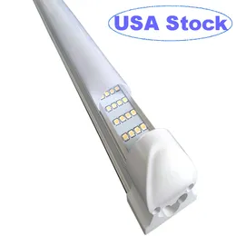 4Ft 4 Row Tube LED Shop Light 72W 9000LM 6500K Cool White Triple Sided High Output Clear Cover T8 Luci integrate Garage con spina Magazzino Officina crestech888
