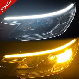 جديد 2pcs LED السيارة أثناء النهار تشغيل ضوء مرن مقاوم للماء DRL LED تلقائي مصباح المصباح الأنبوب مصباح انعطف