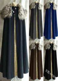 Men039S Middeleeuwse kostuum Cloak Winterbont kraag Larp Viking Cosplay Cape Coat Hoge kwaliteit Gothic Women Cape Halloween Costume8470800