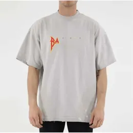 Aprikose Kleidung Herren Sommerhemden Mode T-Shirt Hot Rock Band Collection Lightning Letter Pattern Rundhalsausschnitt Kurzarm KL2L