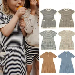 Girl Dresses Toddler Girls Dress Fub Brand Brand Summer Knitting Cotton Infant Baby Cash Short Short Short Kids Cless Outfit