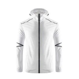 Outdoor Sun Protection Suit for Men's Summer Sports Jacket Skin Coat Breathable Hood Solid Color Fishing Suit
