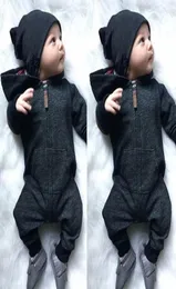 2020 Newborn Kid Baby Boy Girl Clothes Warm Infant Zipper Cotton Long Sleeve Romper Jumpsuit Hooded Clothes Sweater Outfit 024M3618268