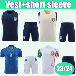 23 24 Italy Training Wear Short Sleeve Soccer Jerseys CHIESA LORENZO VERRATTI PINAMONTI POLITANO BARELLA Football Shirt Vest Suit