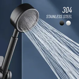 Bathroom Shower Heads 304 stainless steel black high pressure with filter shower head rain proof bathroom water-saving spray