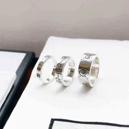 Designer smycken armband halsbands ring alf original skanning skalle personlighet trend par par 9mm ring
