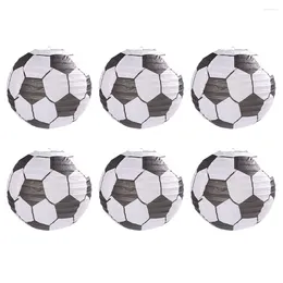 Ljushållare 6st Soccer Sports Paper Lantern Celling Hanging Japanese Decoration for Home Bar Football Fan Europe Cup Birthday