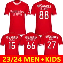 2023 Jerseys de futebol Benfica Rafa neres G.Ramos 23/24 Casa de futebol de Kit de Kit de Crianças Otamendi Grimaldo Joao Mario Yaremchuk