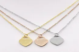 Luxury Design Love Heart Pendant Necklace Female Stainless Steel Trendy Necklace for Women Choker Chain Rose Gold Color Wedding Je8132727