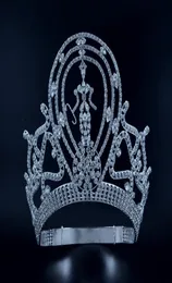 Korony konkursowe Tiaras Lager Regulowany zwycięzca Miss Pageant Queen Bridal Wedding Princess Hair Jewelry na imprezę Prom pokazuje Headdre4983563