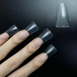 False Nails 504pcs/bag duck feet nail 팁 전체 커버 명확한 넓은 플레어 인공 젤 확장 시스템 매니큐어 액세서리