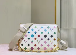 Borse a tracolla da donna firmate borse Coussin di lusso borse a catena di alta qualità moda fiori multicolori lettere borsa a tracolla da donna borsa da trucco ascellare