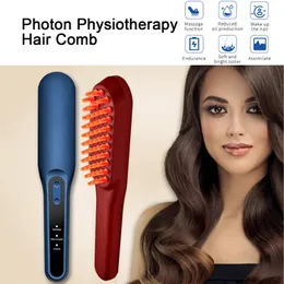 Hair Brushes Anti Hair Loss Comb With Therapy Infrared Red Light Potherapy Scalp Massage Comb Electric Vibration Massage Repair Hair Brush 230529