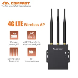 أجهزة التوجيه comfast CFE7 مقاومة للماء 4G LTE Outdoor AP WiFi Router Pluge وتشغيل 4G SIM CARD TRANCH