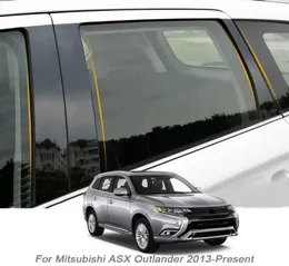 6st CAR Window Center Piller Sticker PVC Trim Antiscratch Film för Mitsubishi ASX Outlander ZJ ZK 2013Presen Auto Accessories6440799