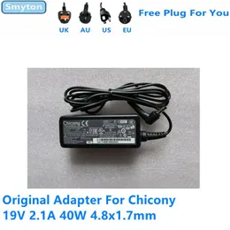 ADAPTER ORIGINAL AC Adapter Charger for Chicony 19V 2.1A 40W 4.8x1.7mm A13040N3A CPA09002A A040R074L A040R046L LAPPOP Strömförsörjning