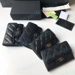 Porta carte di alta qualità Portafogli chiave pacchetto coin pack designer Portamonete Moda uomo e donna per il tempo libero Pacchetto carte Pochette con clip per carte di credito stile classico con scatola