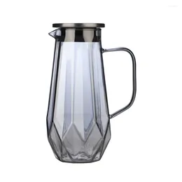Dinnerware Sets Handle Cold Water Jug Convenient Tea Pitcher S Glass Lid Home Supply Carafe Juice Container