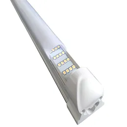 4 Filas 8Ft 4FT 72W Cooler Door Led Tubes Frosted Milky Cover T8 Integrated Double Sides Shop 144W 18000LM Led Lights Fixture High Output Lighting Garage crestech168