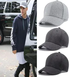 CapBlackGray Men Big Head Baseball Color Adult Peaked Cap With Large Size Circumference 5562cm Wool Hip Hop Hat5852027