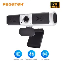 Веб -камеры Webcam 4K 2K Camara Web PC Веб -камера с микрофонами Web Web для ПК USB -камеры Видеопроводная видеокаме