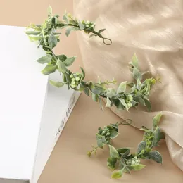 Headpieces Mori Style Garland Green Plant Simulation Leaf Hairband Headband Bride And Bridesmaid Flower Headdress Accessories Wholesale