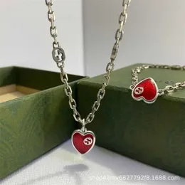 Designer Jewelry Bracciale Collana Anello Anamel Bracciale usato GLUE che fa cadere Rosso Love Peach Heart Clavicle Chain per uomini donne