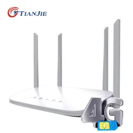 라우터 Tianjie LC116 3G 4G WiFi 모뎀 라우터 잠금 해제 된 300Mbps 외부 안테나 Lan WAN FDD TDD GSM SIM 카드 슬롯.