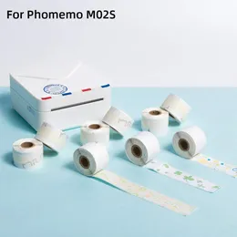 Printers Phomemo Sticker Thermal Papers Small Label Roll For M02S/M02Pro Width 25mm Sticky Notes Colorful Picture Cartoon Foto Print