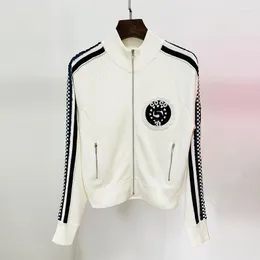 Jackets femininos 2023 Europeu e americano Pequena fragrância pesada Indústria PIN PINHE