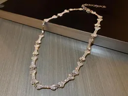 Pendant Necklaces Sweater Chain Rhinestone Geometry Luxury Korean Style Necklace Dog Bone Women Female Clavicle88620117108215