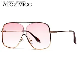 サングラスALOZ MICC NEW EXHESTIZE SQUARE WOMEN SUNGLASSES DESUNGRES FASHION MEN METAL METAL HALF FREAL SUN GLASSES UV400 EYEGLASSES Q435 L230523