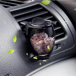 Car Air Freshener Zeolite Fragrance Vent Clip Diffuser Interior Car Air Freshener Aroma Glass Jar Auto Accessorie Lemon Jasmine Ocean Perfume L230523