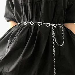 Belts Fashion Waist Chain Belly For Women Temperament Simple Rhinestone Single-Layer Heart Skirt Girls Trendy Party Gift