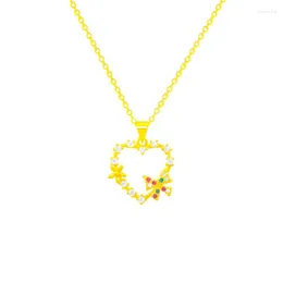 Collane con ciondolo Cuore d'amore Pianta Fiore margherita Collana con catena in zircone Agile Fortunato Festa della mamma Donna Gioielli regalo di nozze