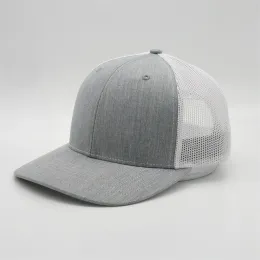 Anpassad Heather Grey Blank Trucker Hat Plain White Mesh Youth Snapback Hatts Classic Justera Design Your Own Fitted Caps