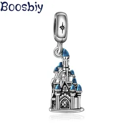Boosbiy 2pc Silver Plated Magic Cartoon Castle Charms Pendants Fit Brand Bracelets Necklaces For Women DIY Jewelry Gift
