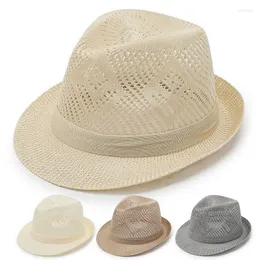 Berets Mesh Breathable Sun Protection Solid Color Men Beach Hat Spring Summer Shade Outdoor Unisex Jazz Top Cap