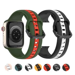 Silicone Strap For Apple Watch band 44mm 45mm 41mm 40mm 49mm 42 mm Sport Rubber Bracelet iWatch series 7 3 4 5 6 SE 8 Ultra Band