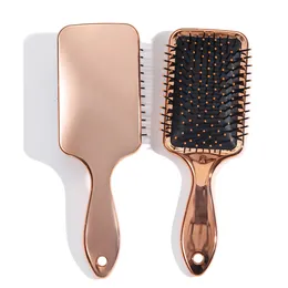 Hair Brushes 1pcs Electroplated rose gold square hair comb Air Cushion Combs Women Scalp Massage Comb Hair Brush Hairdressing Tool 230529