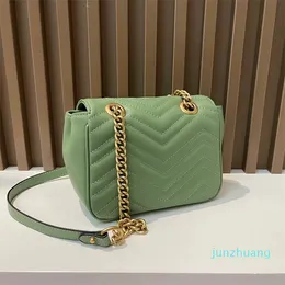 Designer - läderkvinnas påse handväska axelväskor handväska med kedja grön rosa färg mode lyxiga sick zag grossist 2023