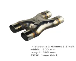 Ship Stainless Steel 201 Muffler 25039039 3039039 InOut Car Exhaust System Xpipe in 1 mm thickness Universal M8107581