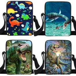 El çantaları dinozor baskı haberci çantası kız kızlar çocukları çanta omuz çantası plesiosaur / t-rex çocukları çapraz çantalar kitap çantası 230530