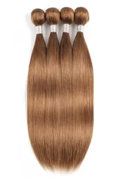 30 Light Golden Brown Straight Human Hair Bundles Brazilian Virgin Hair 34 Bundles 1624 Inch Remy Human Hair Extensions8199159