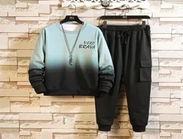 Men039s Tracksuits 2021 Spring Autumn Set Hoodies Pants Suit Fleece Sweatshirt Sportswear Casual Jogging4274509