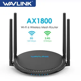 라우터 Wavlink Ax1800 WiFi 6 메쉬 라우터 2.4G 5G 듀얼 밴드 기가비트 무선 인터넷 라우터 최대 1500 평방 피트 커버리지 64+ 장치